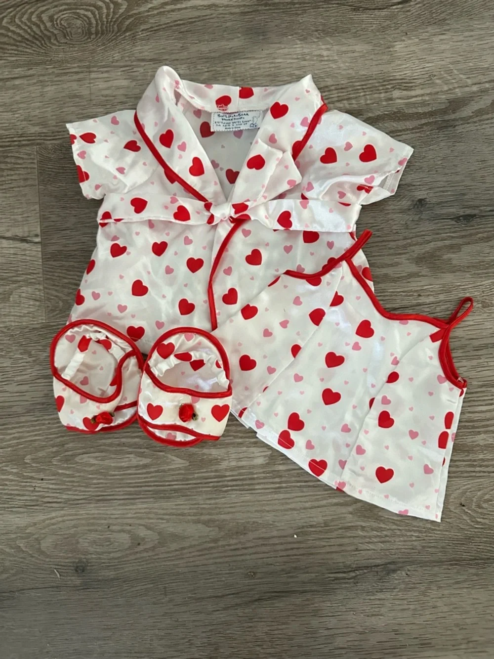 Build-a-bear workshop. Heart-Print Red & White Pajama Set